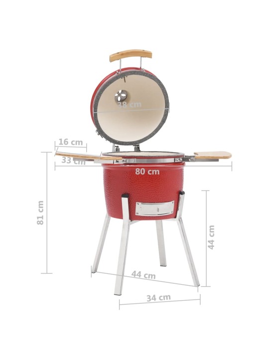 Kamado grill-suitsuahi, keraamiline, 81 cm