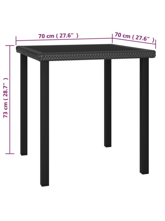 3-osaline aiamööbli komplekt, polürotang, must