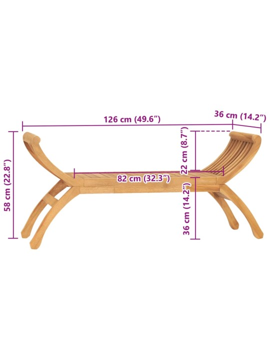 Aiapink 126 cm, toekas tiikpuu