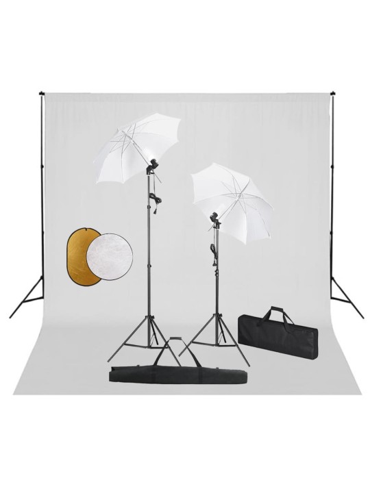 FOTOSTUUDIOKOMPLEKT LAMBID, VIHMAVARI, TAUSTAPILT, REFLEKTOR