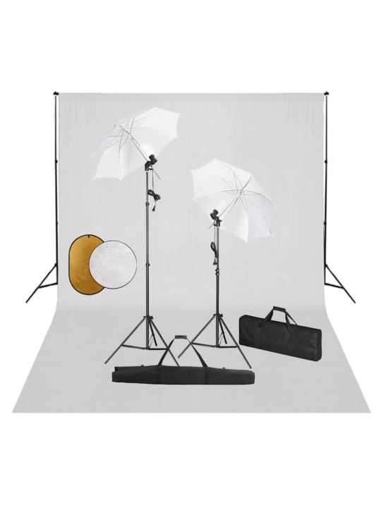 FOTOSTUUDIOKOMPLEKT LAMBID, VIHMAVARI, TAUSTAPILT, REFLEKTOR