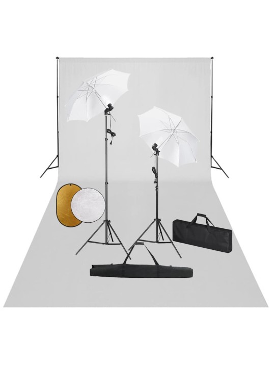 FOTOSTUUDIOKOMPLEKT LAMBID, VIHMAVARI, TAUSTAPILT JA REFLEKTOR