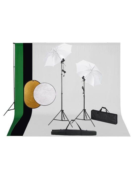 FOTOSTUUDIOKOMPLEKT LAMBID, VIHMAVARI, TAUSTAPILT JA REFLEKTOR