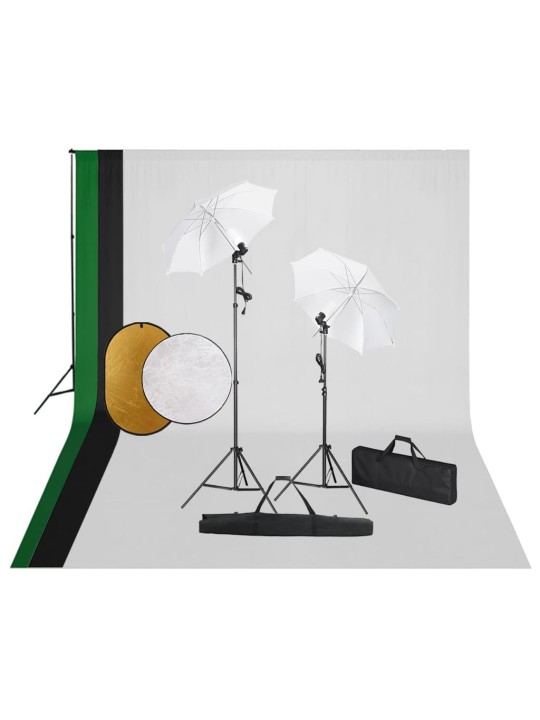 FOTOSTUUDIOKOMPLEKT LAMBID, TAUSTAPILT JA REFLEKTOR