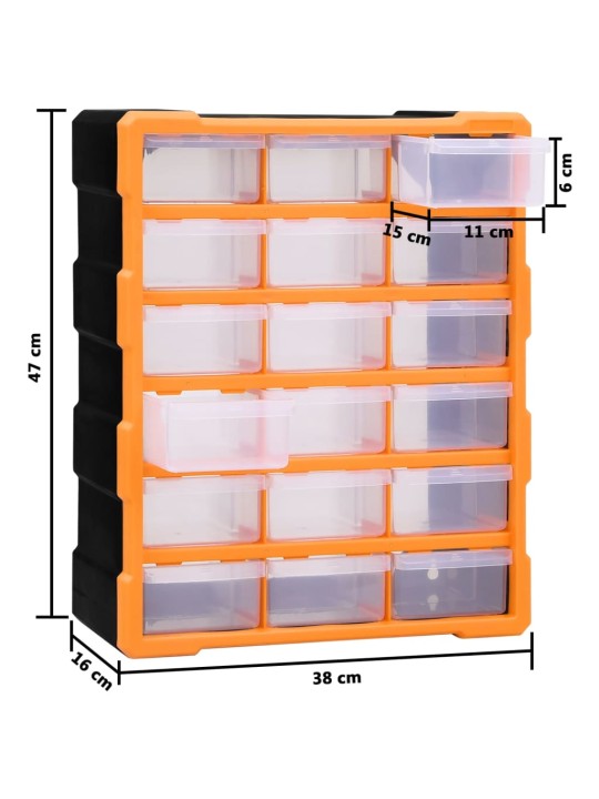 Mitme sahtliga organiseerija 18 keskmise sahtliga 38x16x47 cm