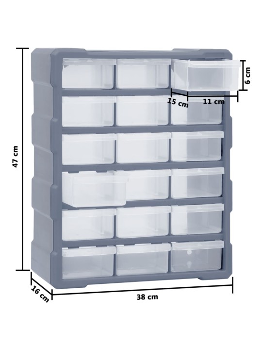 Mitme sahtliga organiseerija 18 keskmise sahtliga 38x16x47 cm