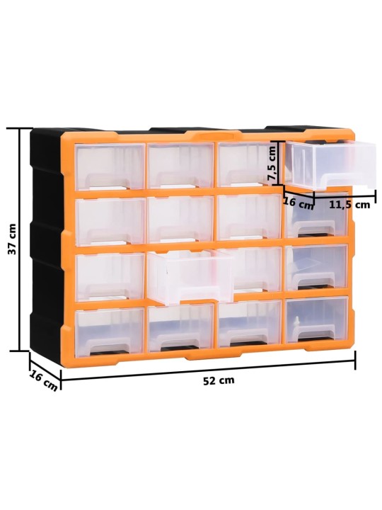 Mitme sahtliga organiseerija 16 keskmise sahtliga 52x16x37 cm