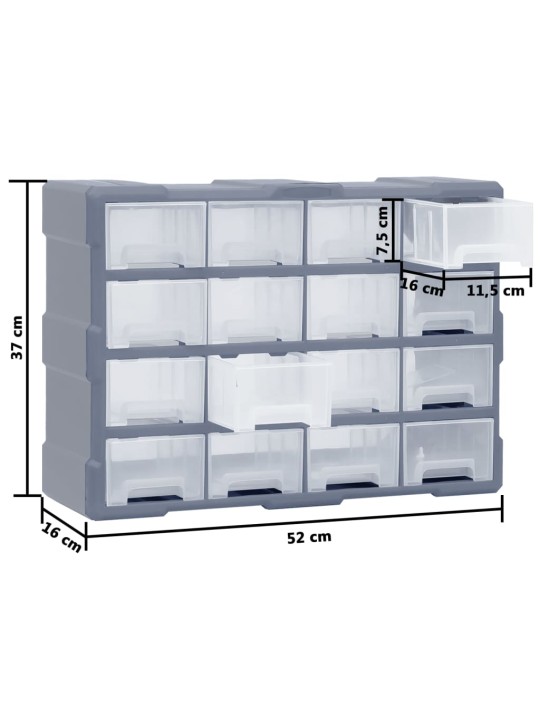 Mitme sahtliga organiseerija 16 keskmise sahtliga 52x16x37 cm