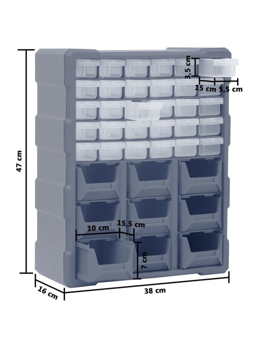 Mitme sahtliga organiseerija 39 sahtliga 38 x 16 x 47 cm