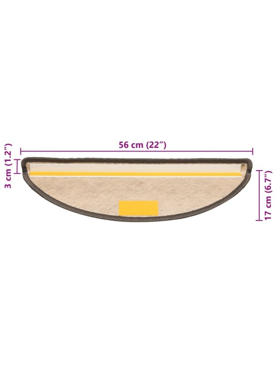 Isekleepuv trepivaip, 15 tk, 56x17x3 cm, pruun-beež