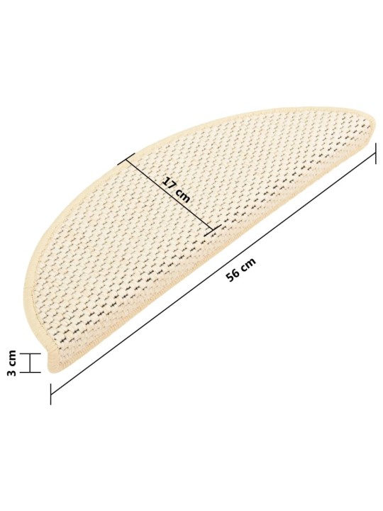 Isekleepuv trepivaip, 15 tk, 56x17x3 cm, kreemikas