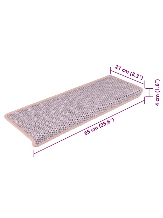Isekleepuv trepivaip, 15 tk, 65x21x4 cm, roosa