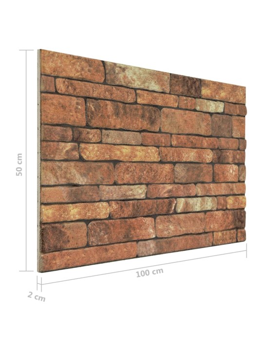 3d-seinapaneelid pruuni tellisedisainiga 10 tk, eps