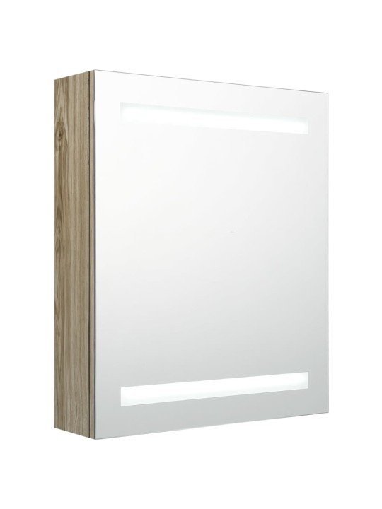 LED vannitoa peegelkapp, tamm, 50 x 14 x 60 cm