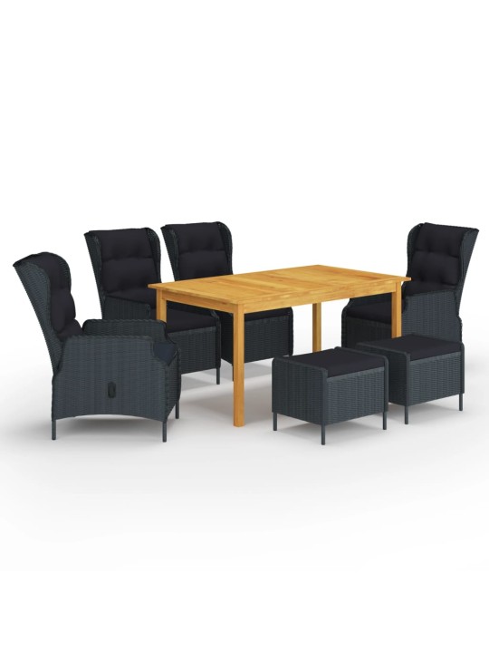 7-osaline aiamööblikomplekt, tumehall