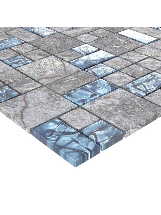 Mosaiikplaadid 22 tk hall sinine 30 x 30 cm klaas