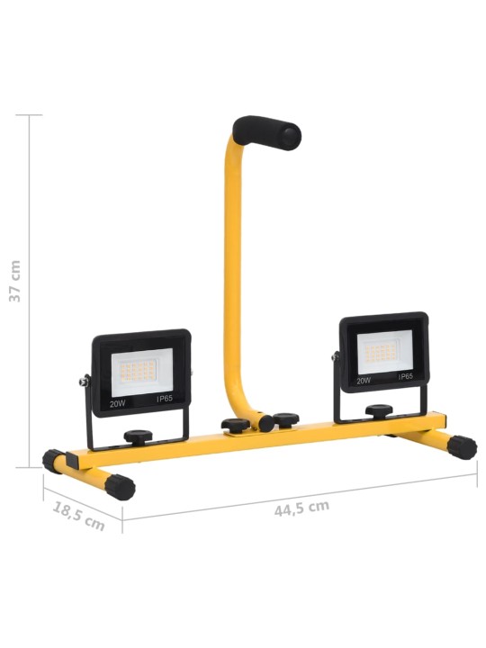 Käepidemega LED-prožektor 2x20 w, külm valge