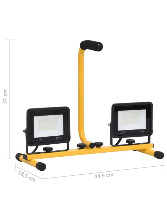 Käepidemega LED prožektor, 2 x 30 w, külm valge