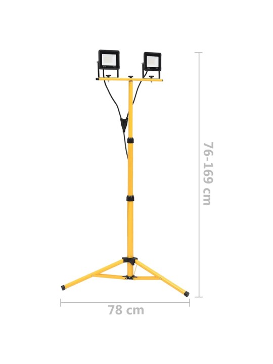 STATIIVIGA LED PROŽEKTOR, 2 X 30 W, SOE VALGE