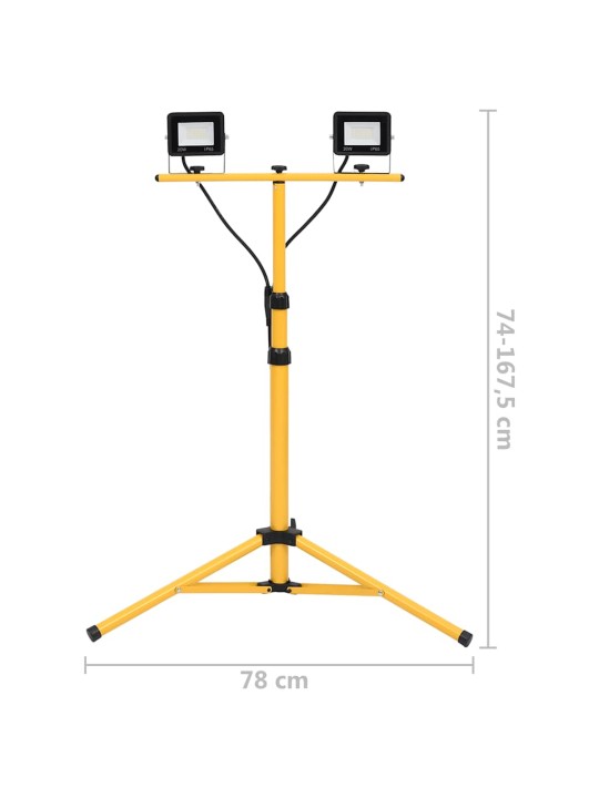 STATIIVIGA LED PROŽEKTOR, 2 X 20 W, KÜLM VALGE