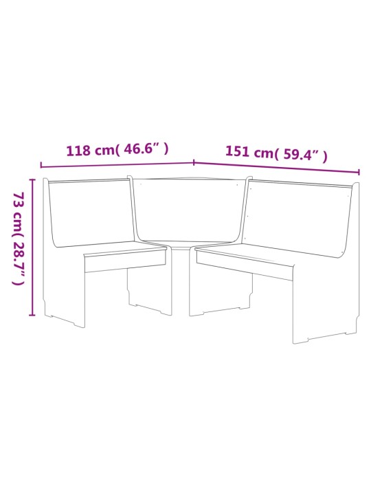 Nurgapink, 151 cm "reine", männipuit, meepruun ja valge