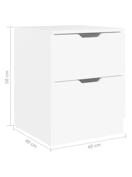 Öökapid 2 tk, valge, 40 x 40 x 50 cm, puitlaastplaat