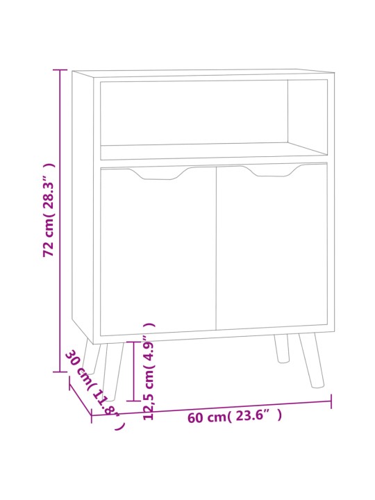 Puhvetkapp must 60x30x72 cm, tehispuit