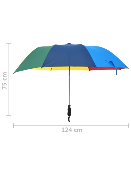 Automaatselt kokkupandav vihmavari, mitmevärviline, 124 cm