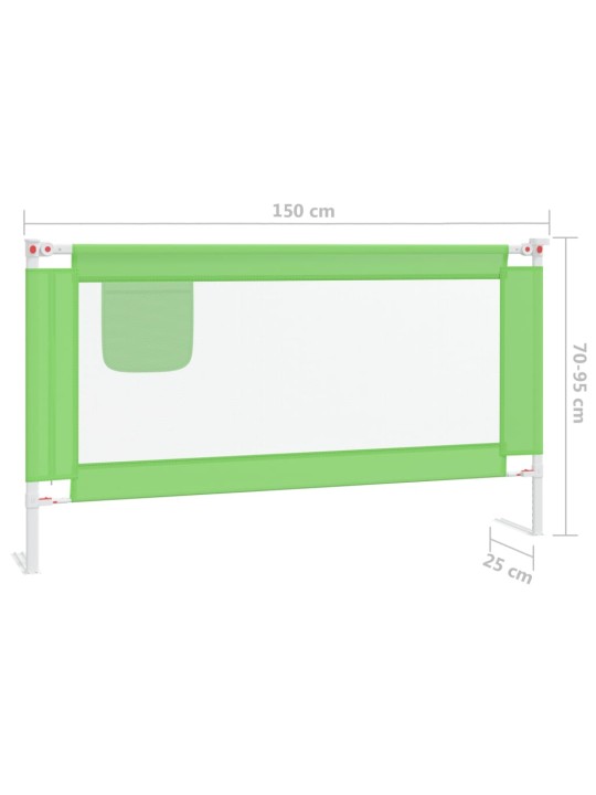 Voodipiire väikelapse voodile, roheline, 150 x 25 cm, kangas