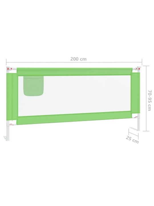 Voodipiire väikelapse voodile, roheline, 200 x 25 cm, kangas