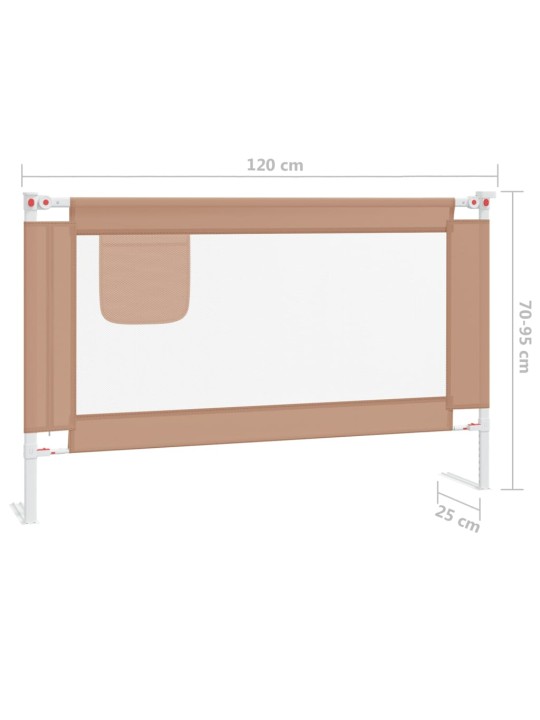 Voodipiire väikelapse voodile, pruunikashall, 120x25 cm, kangas
