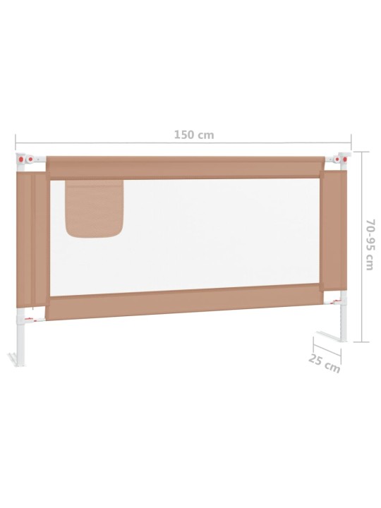 Voodipiire väikelapse voodile, pruunikashall, 150x25 cm, kangas