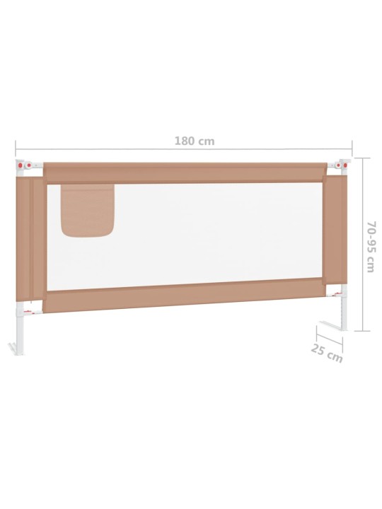 Voodipiire väikelapse voodile, pruunikashall, 180x25 cm, kangas