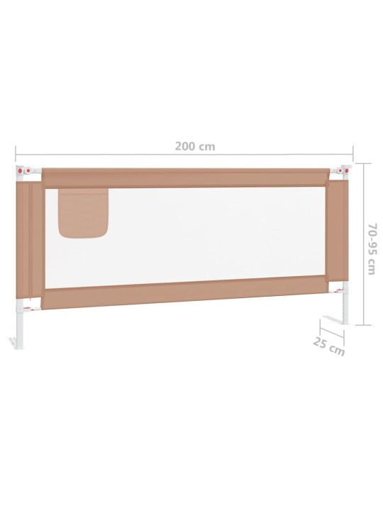Voodipiire väikelapse voodile, pruunikashall, 200x25 cm, kangas