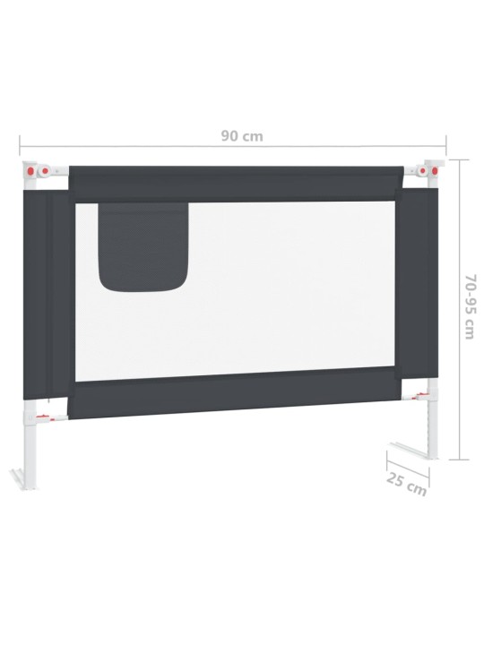 Voodipiire väikelapse voodile, tumehall, 90 x 25 cm, kangas