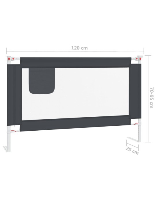 Voodipiire väikelapse voodile, tumehall, 120 x 25 cm, kangas