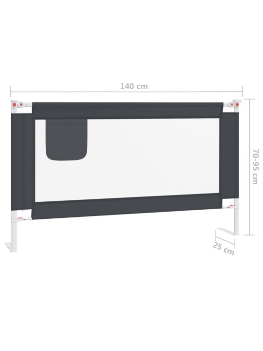 Voodipiire väikelapse voodile, tumehall, 140 x 25 cm, kangas