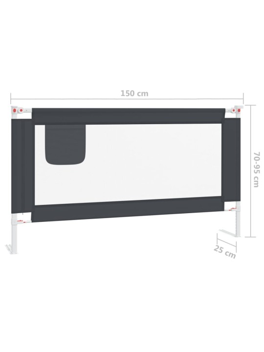 Voodipiire väikelapse voodile, tumehall, 150 x 25 cm, kangas