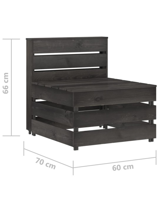 3-osaline aiamööblikomplekt, hall, immutatud männipuit