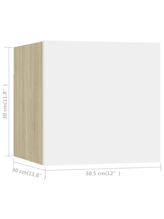 Seina telerikapp, kõrgläikega, valge, 30,5 x 30 x 30 cm