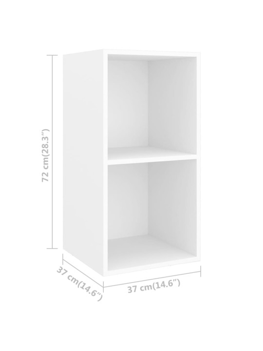 Seina telerikapp, valge, 37 x 37 x 72 cm, puitlaastplaat