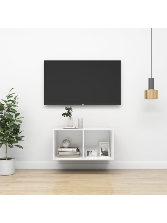 Seina telerikapp, valge, 37 x 37 x 72 cm, puitlaastplaat