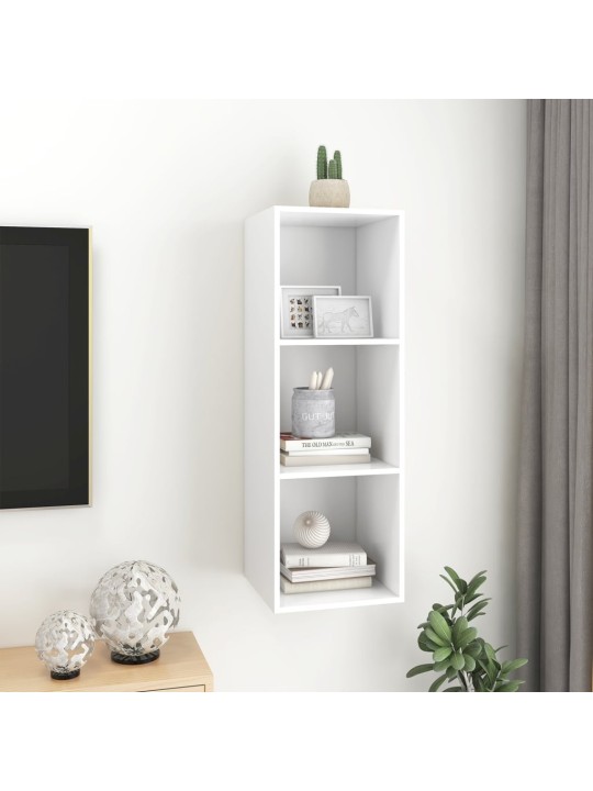 Seina telerikapp, valge, 37 x 37 x 107 cm, puitlaastplaat