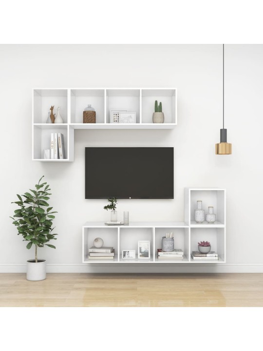 Seina telerikapp, valge, 37 x 37 x 107 cm, puitlaastplaat