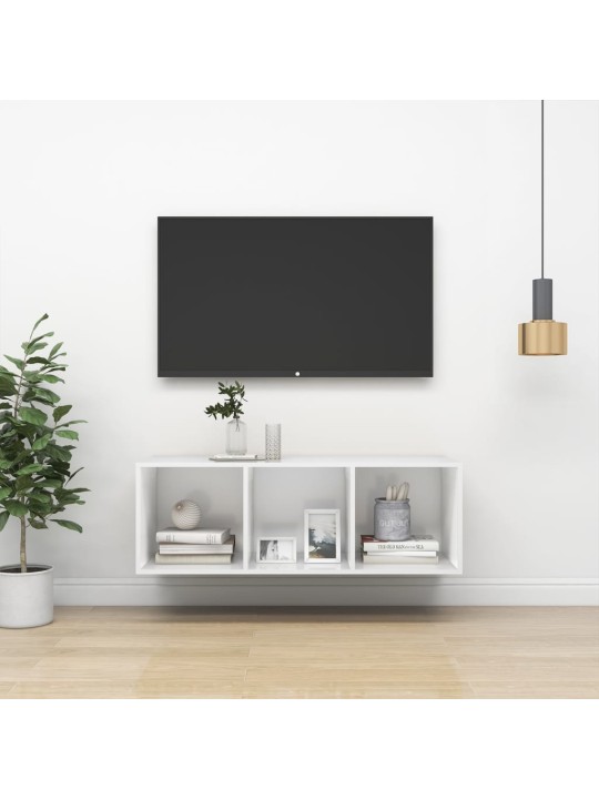 Seina telerikapp, valge, 37 x 37 x 107 cm, puitlaastplaat