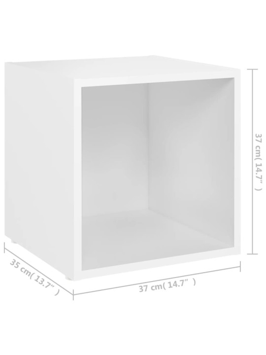 Telerikapp, valge, 37 x 35 x 37 cm, puitlaastplaat