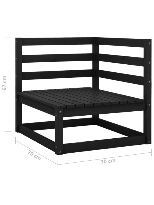 2-osaline aiamööbli komplekt, must männipuit