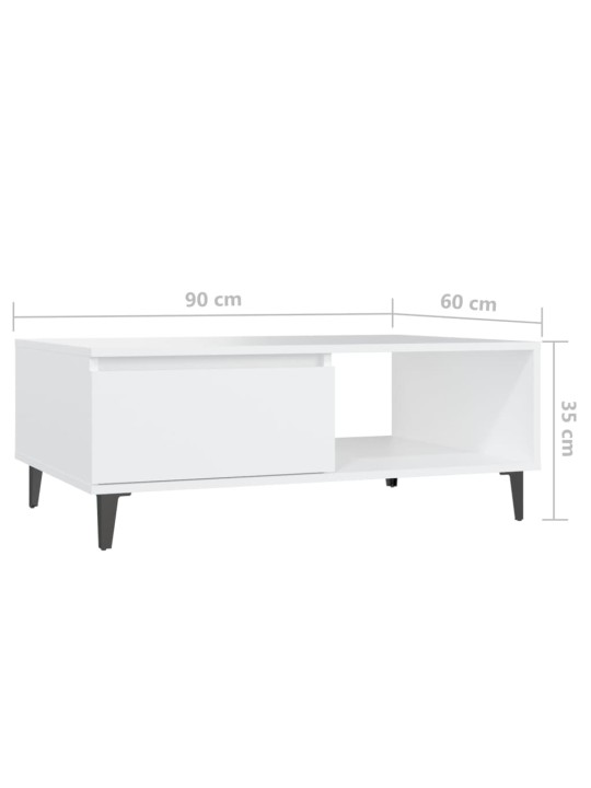 KOHVILAUD, VALGE, 90X60X35 CM, PUITLAASTPLAAT