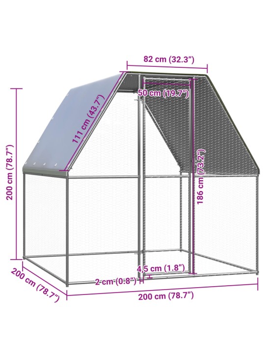 Kanapuur, 2 x 2 x 2 m, tsingitud teras