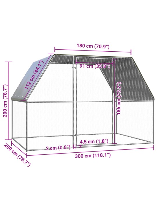 Kanapuur, 3 x 2 x 2 m, tsingitud teras